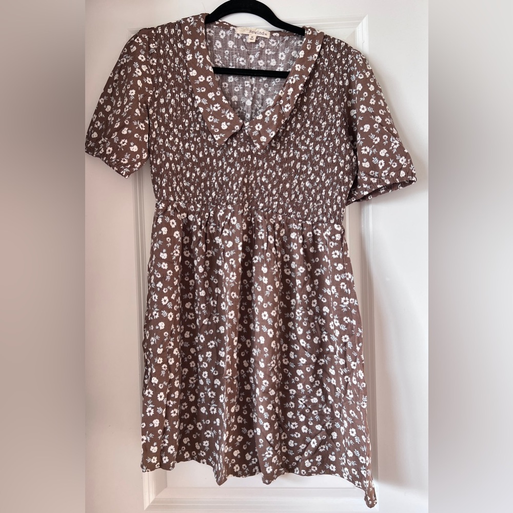 Mini floral dress, cottage core inspired